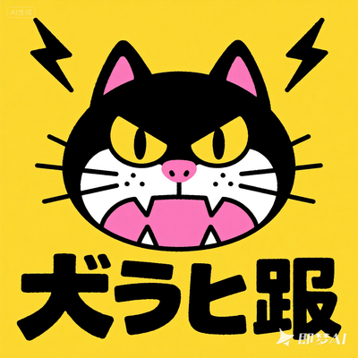 日系手绘猫咪卡通LOGO